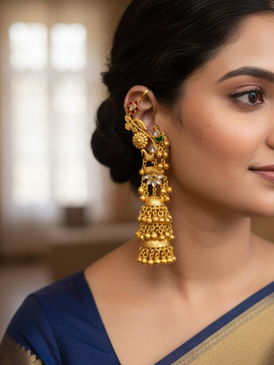VIVAZS Kashmiri Drop Earrings Jhumkas