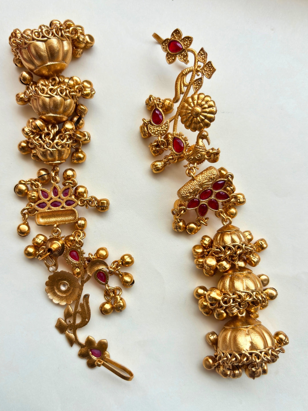 VIVAZS Kashmiri Drop earcuff Earrings Jhumkas(pink)