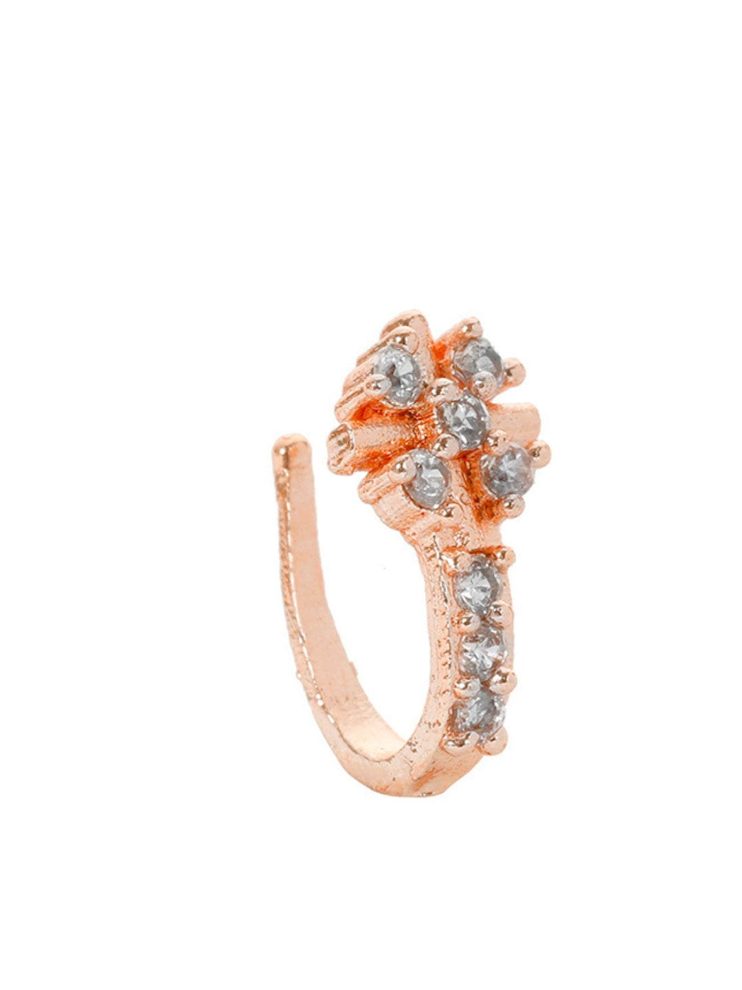 VIVAZS 18K Rose Gold-Plated AD Studded Sleek Nosepin