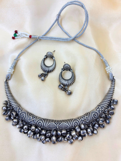 VIVAZS Golden Choker Necklace Ghungaro Jewellery Set