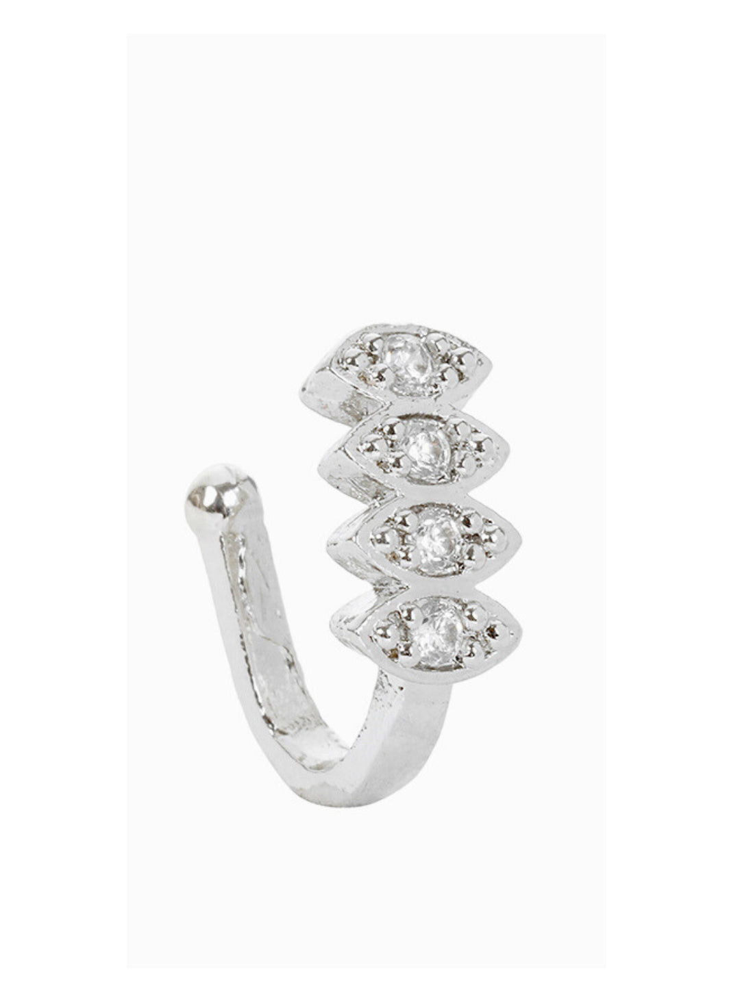 VIVAZS  Silver- Plated Cubic Zirconia Stud Nosepin