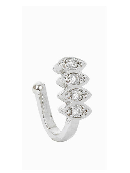 VIVAZS  Silver- Plated Cubic Zirconia Stud Nosepin