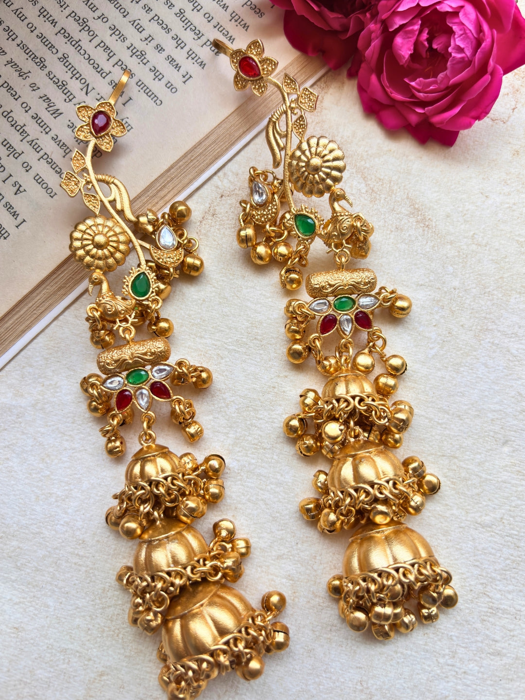 VIVAZS Kashmiri Drop earcuff Earrings Jhumkas