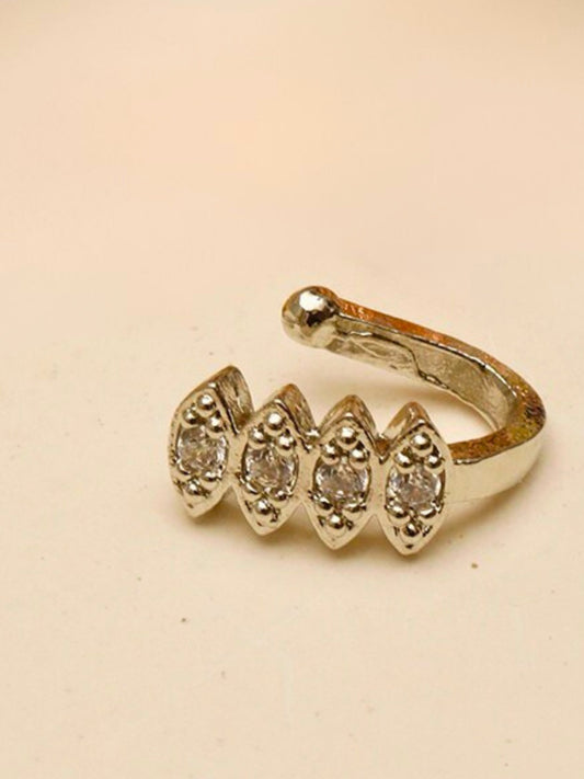 VIVAZS  Silver- Plated Cubic Zirconia Stud Nosepin