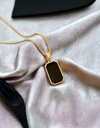 VIVAZS Simple Style Rectangle 18k Gold Plated Necklace