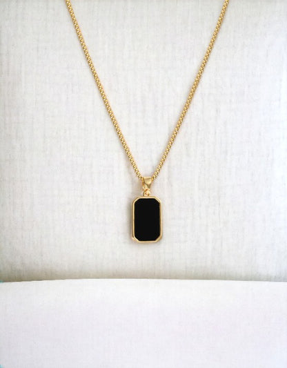 VIVAZS Simple Style Rectangle 18k Gold Plated Necklace