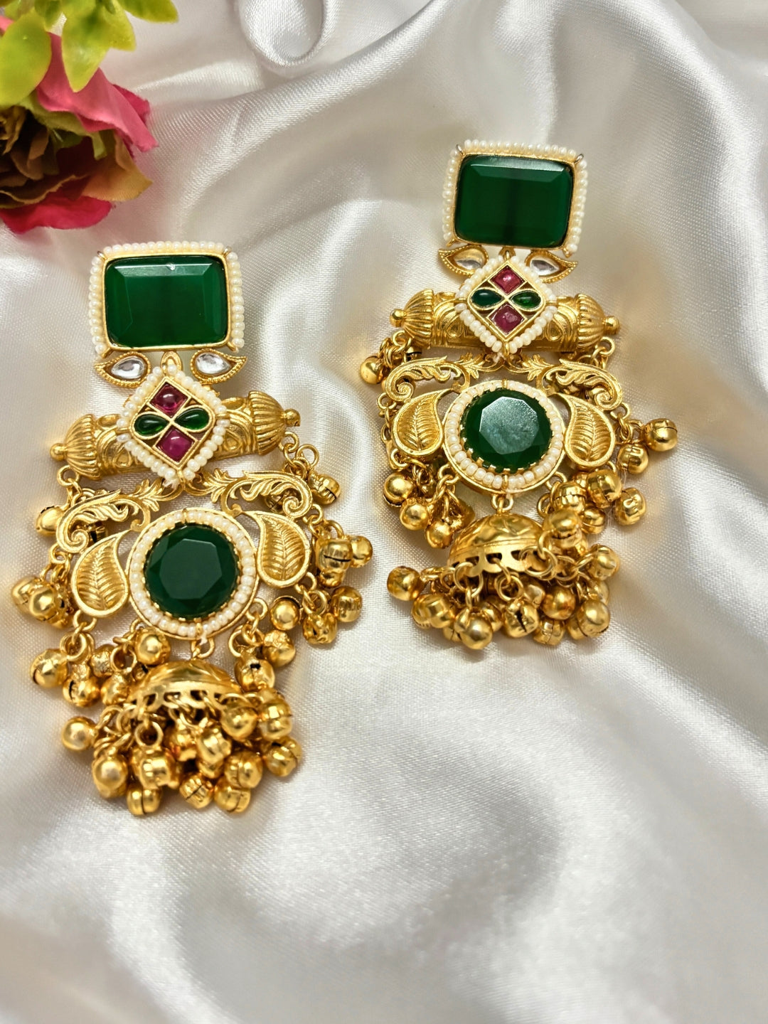 VIVAZS Kashmiri Drop Earrings Jhumkas