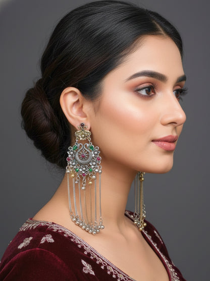 Oxidised Dual Tone Earrings
