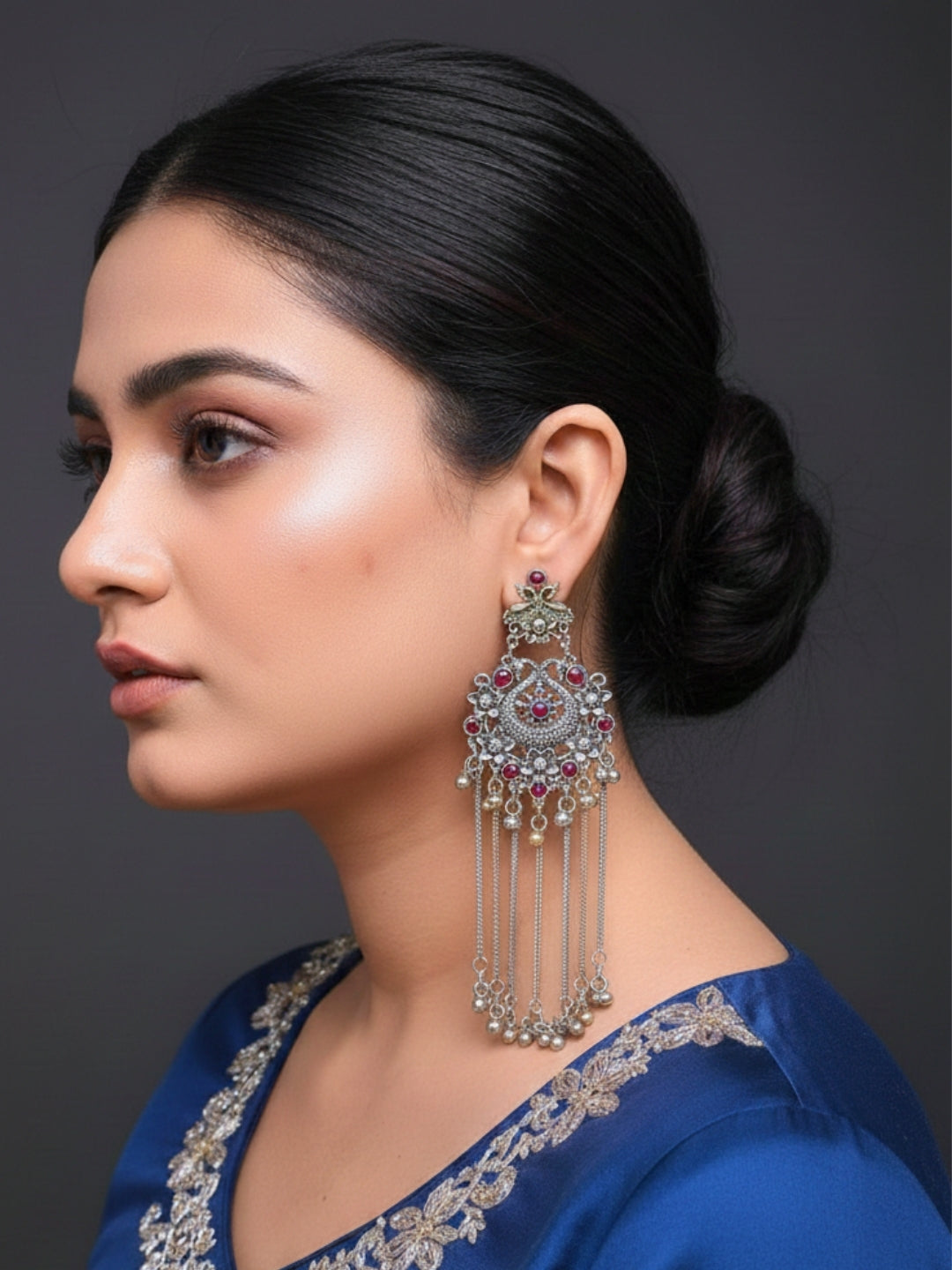 Oxidised Dual Tone Earrings