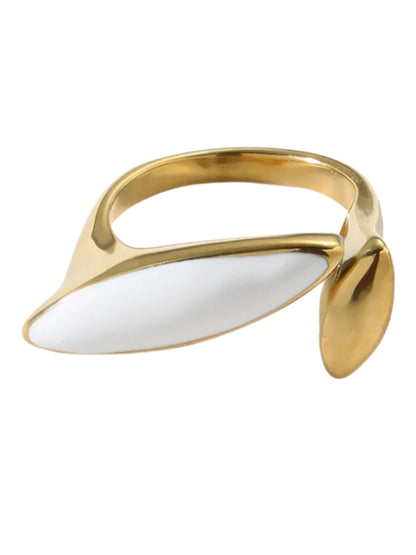 VIVAZS 18K Gold Plated Leaf Ring