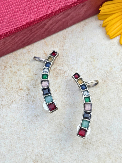 Oxidised Silver Plated Ear cuff Earrings