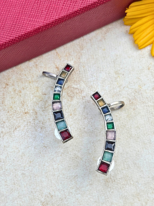 Oxidised Silver Plated Ear cuff Earrings