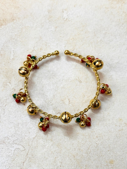 2pcs 18K Gold Toned Adjustable Gungaroo Traditional Bangles