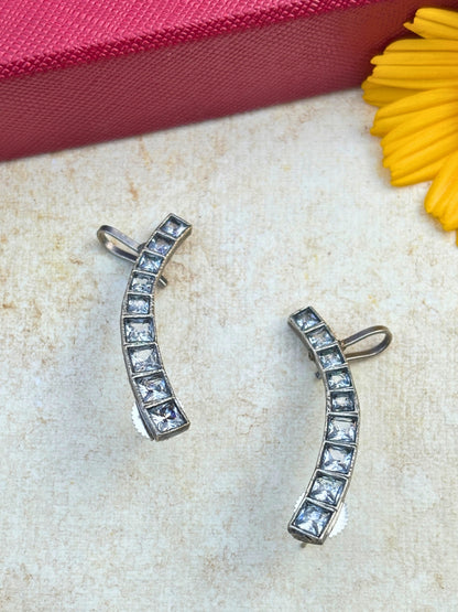 Oxidised Silver Plated Ear cuff Earrings