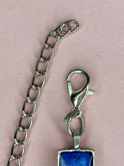 Oxidised Silver-Plated Multicolour Square Stone Haath Phool Hand Harness Bracelet
