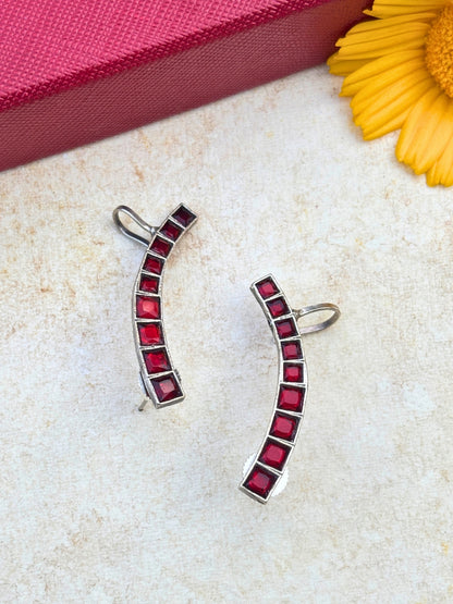 Oxidised Silver Plated Ear cuff Earrings