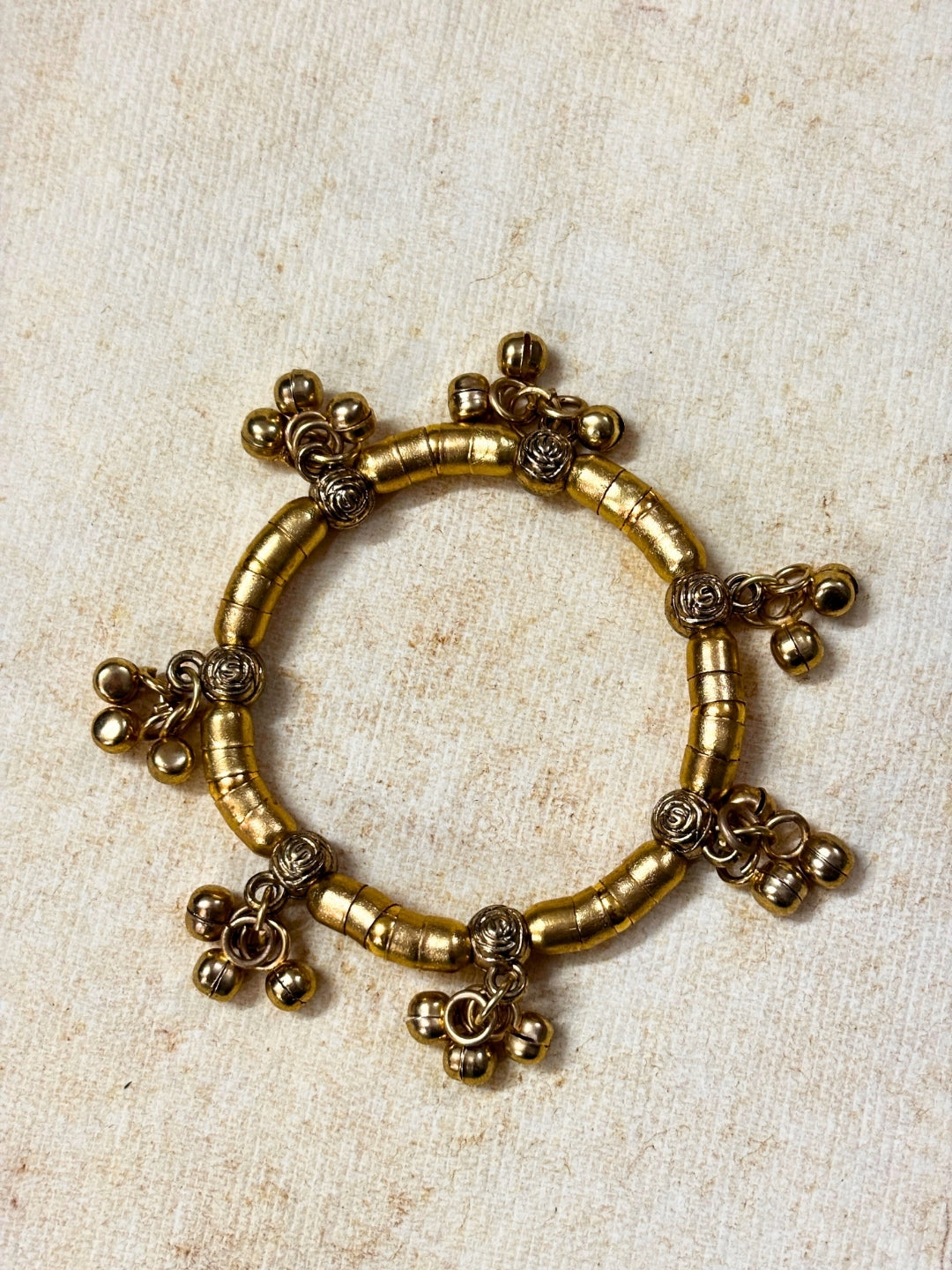 2pcs 18K Gold Toned Adjustable Gungaroo Elasticated Bangles/ Bracelet