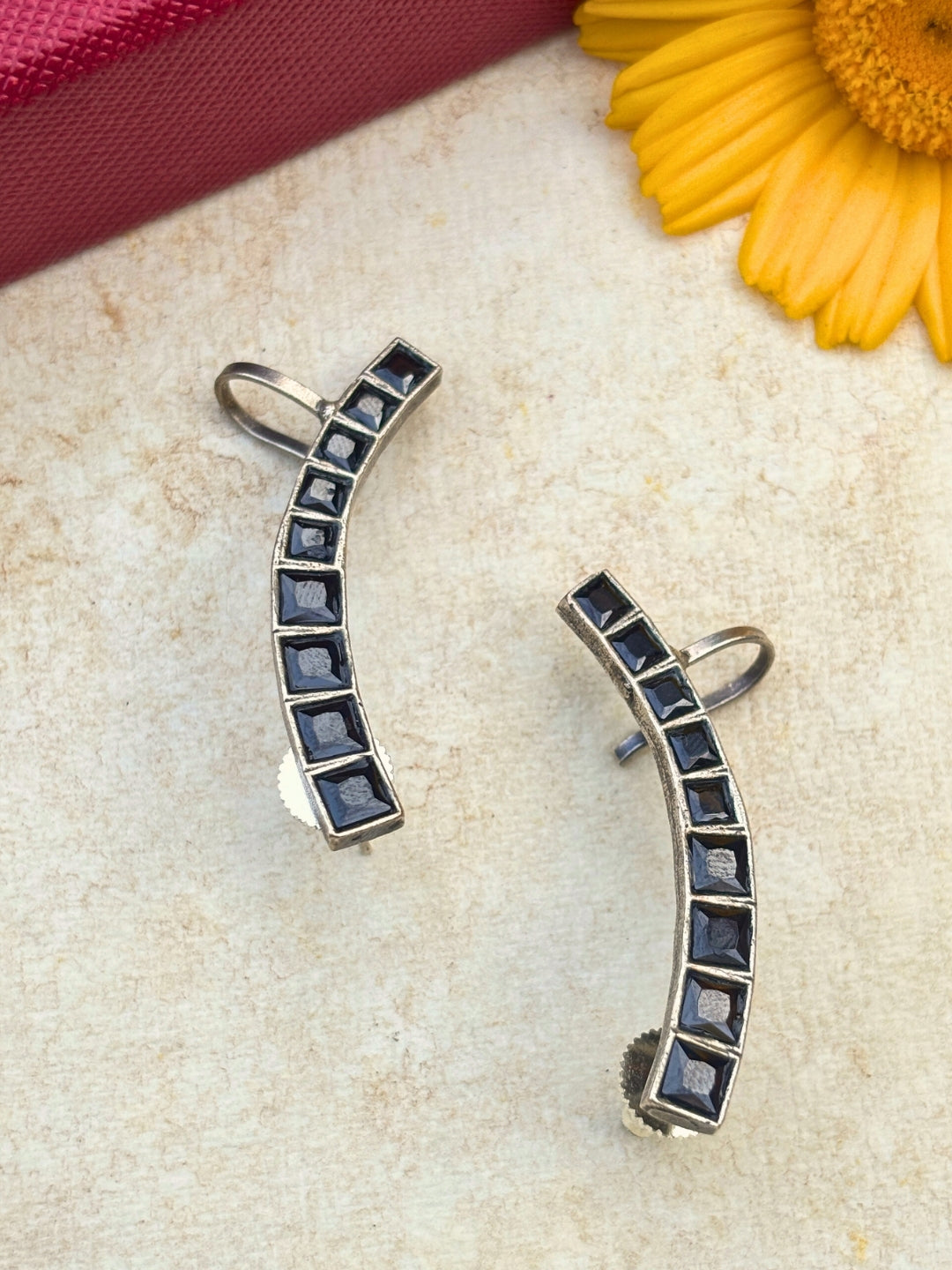 Oxidised Silver Plated Ear cuff Earrings