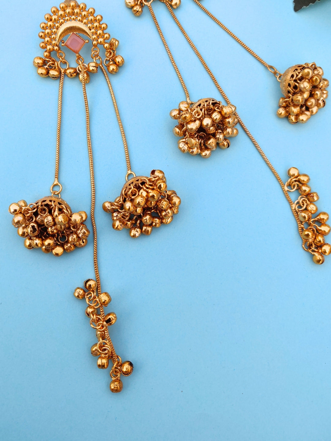 VIVAZS Kashmiri Long Drop Earrings (Pink)