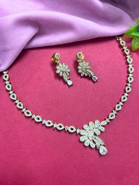 Gold-Plated AD-Studded Jewellery Set