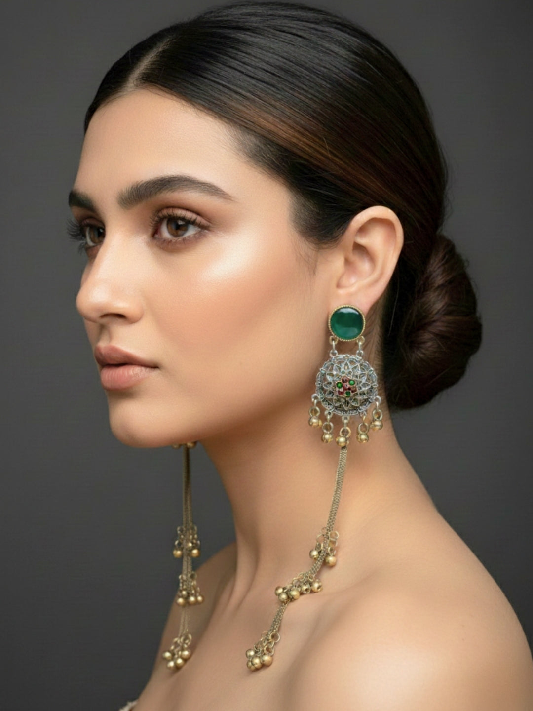 Oxidised Dual Tone Earrings