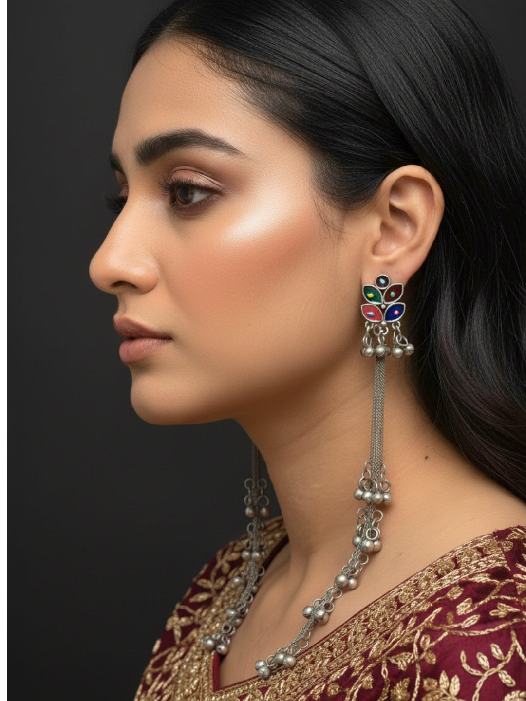 Oxidised Silver Plated Earrings