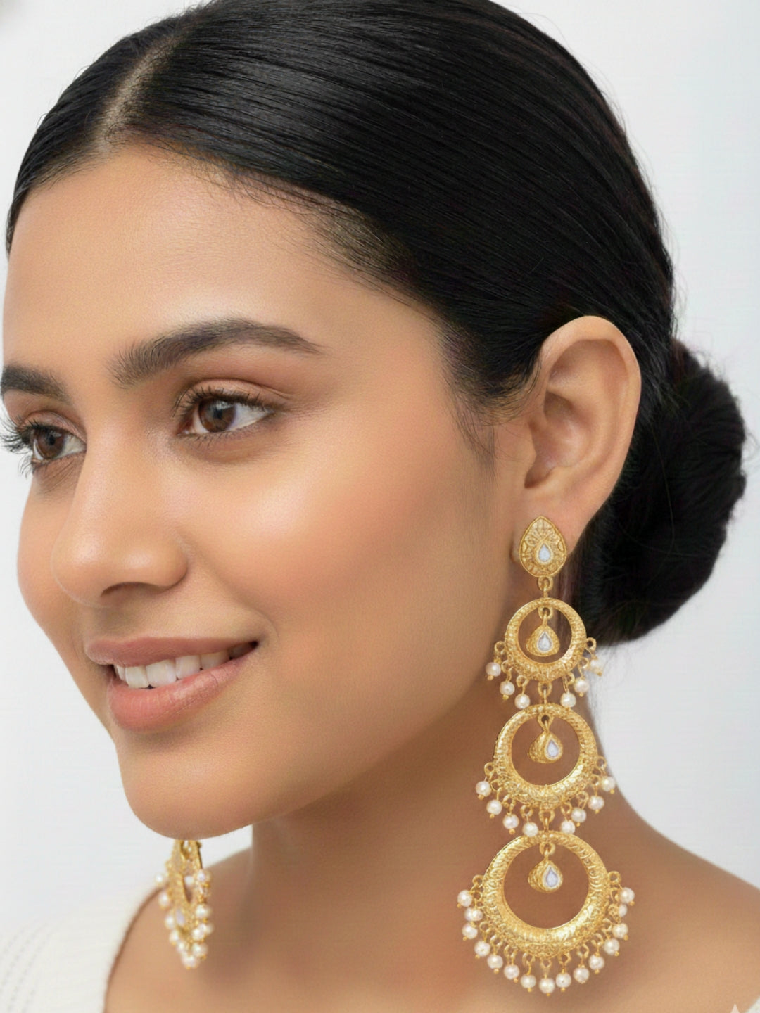 VIVAZS Kashmiri Long Circle Drop Earring