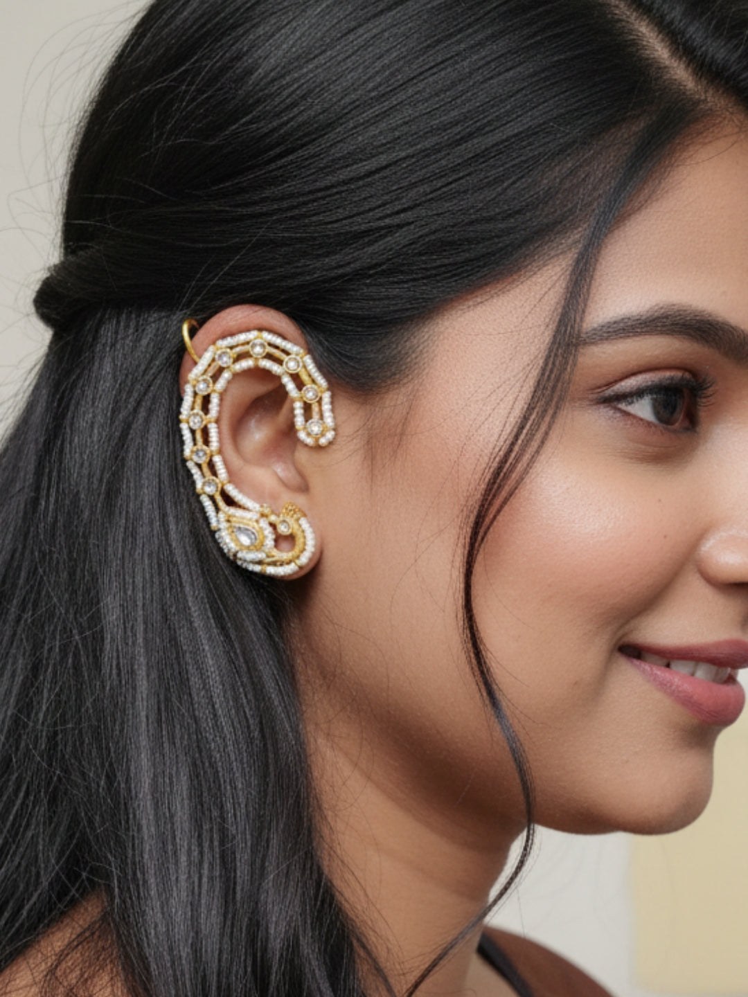 VIVAZS Oxidised Multicolor Earcuff Earrings