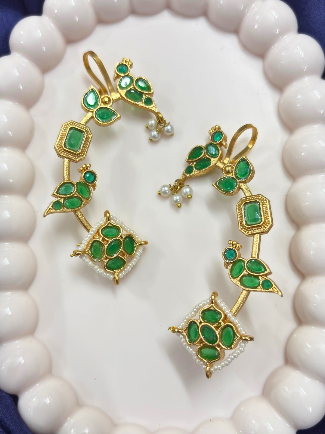 VIVAZS Gold Plated Contemporary Ear Cuff Earrings