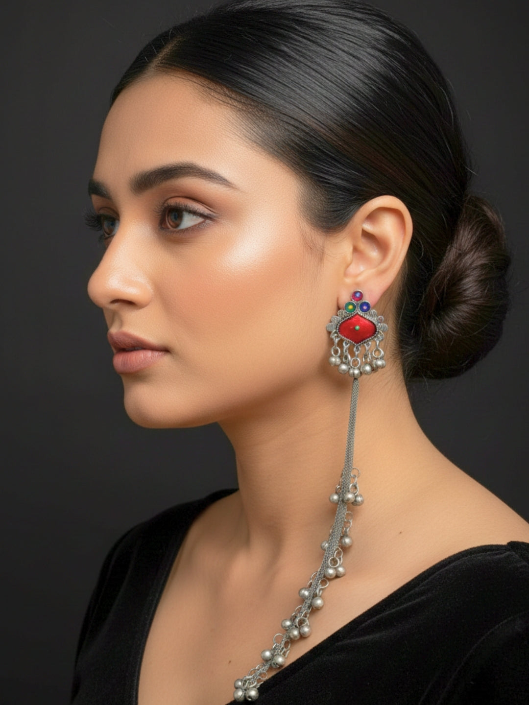 Oxidised Silver Plated Earrings