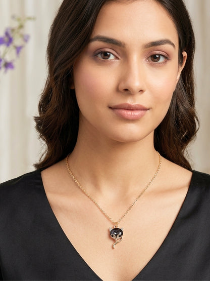 Gold-Plated Crystal Pendant Necklace for Women
