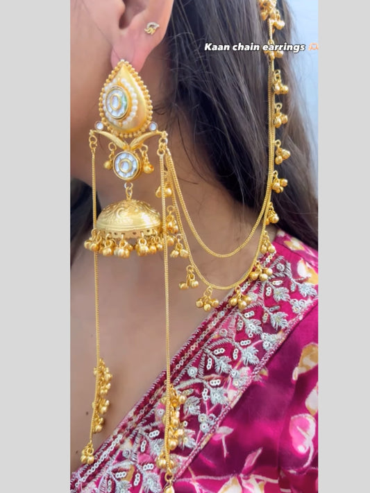 VIVAZS Kashmiri long Kan Chain earrings