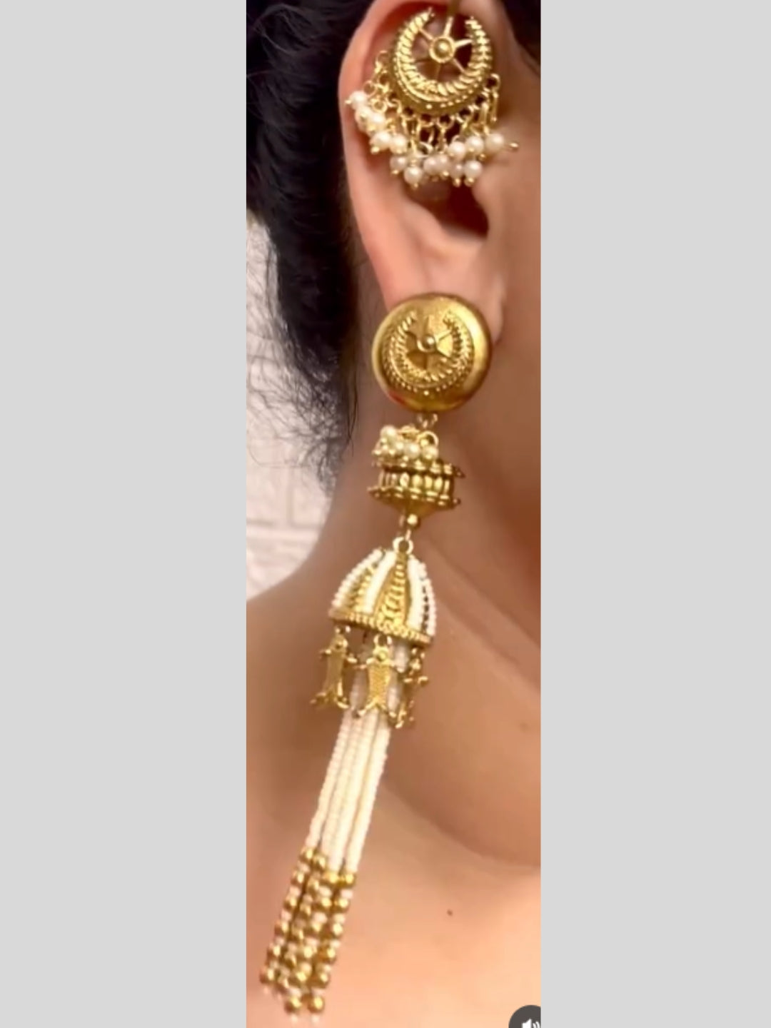 VIVAZS Kashmiri Drop Earrings with pearls