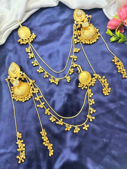 VIVAZS Kashmiri long Kan Chain earrings