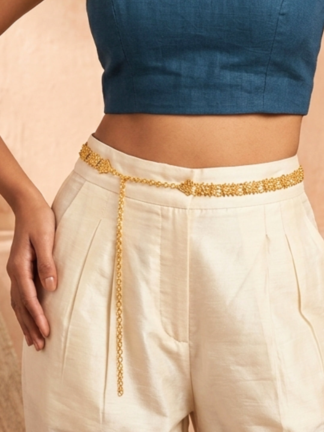 Oxidized Silver-Plated Antique Linked Waist Chain