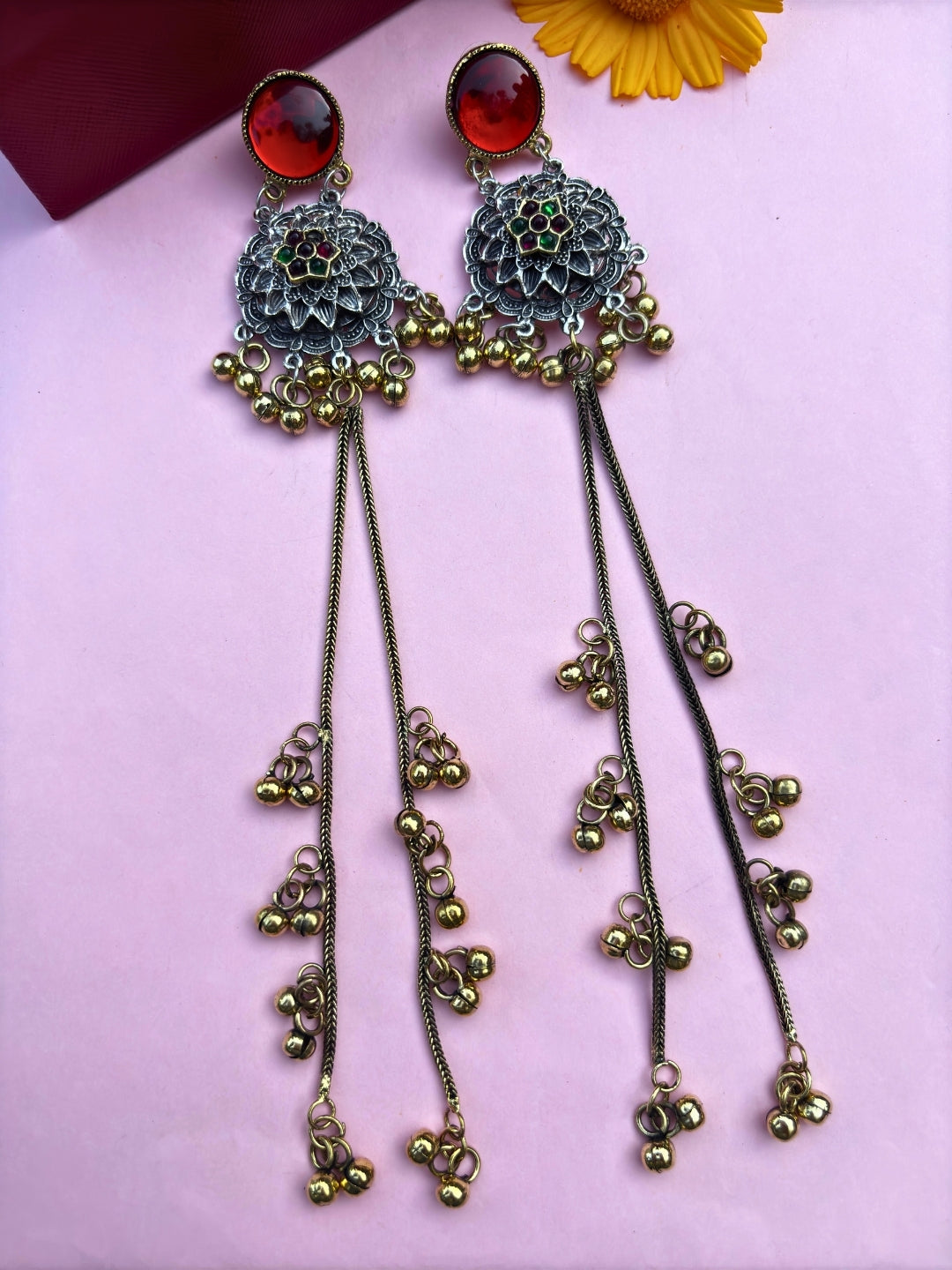 Oxidised Dual Tone Earrings