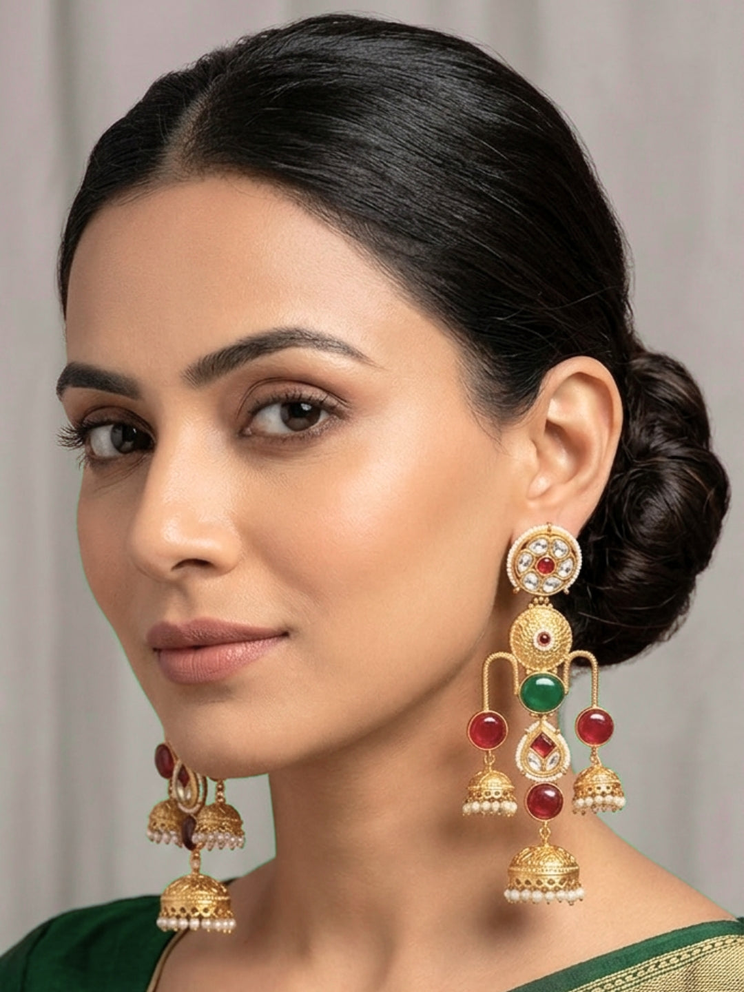 VIVAZS Kashmiri Drop Jhumkas Earrings