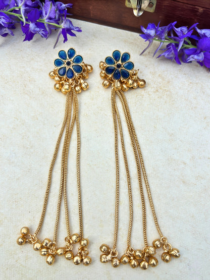 VIVAZS Kashmiri Long Drop Earring