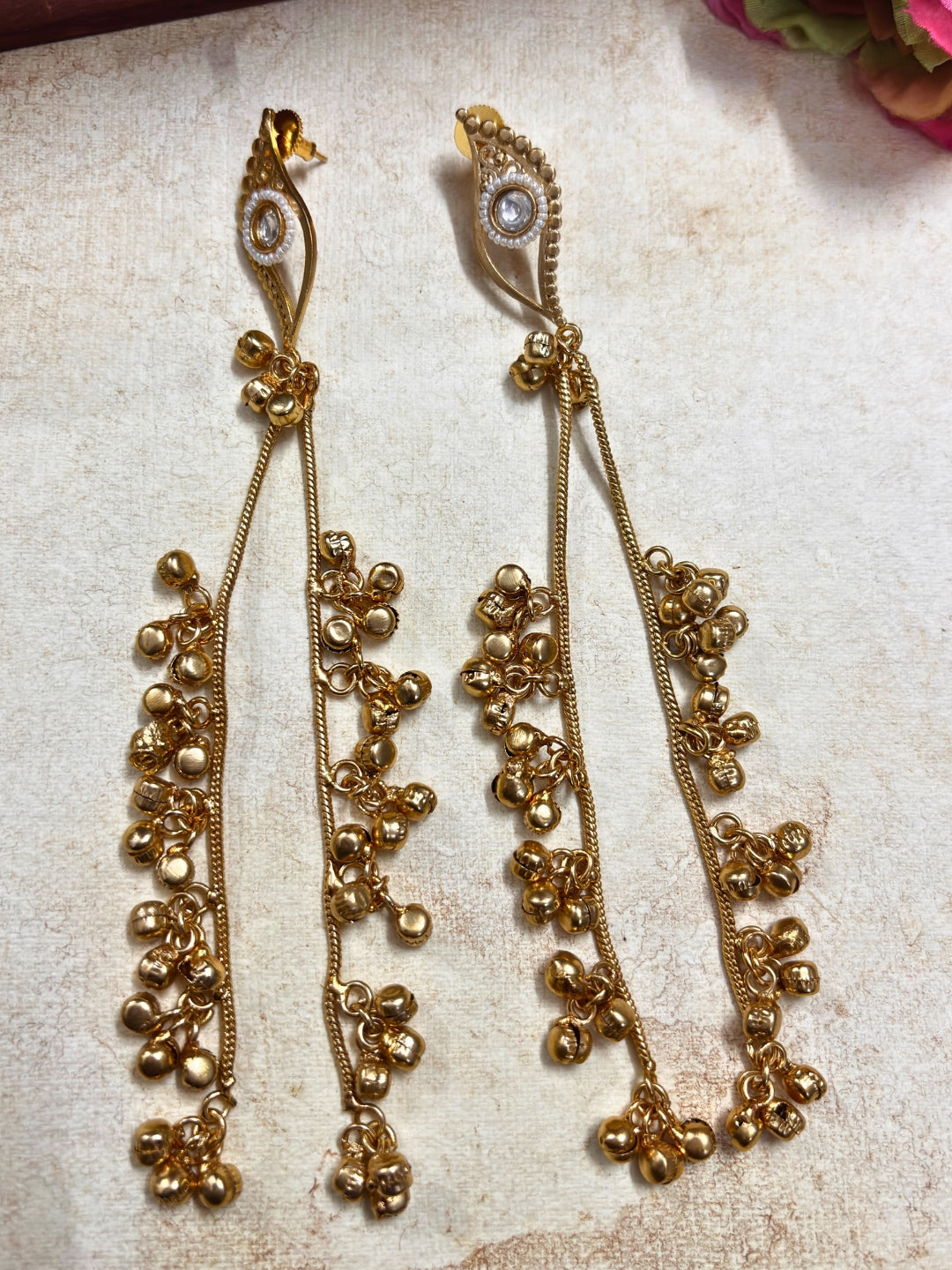 VIVAZS Kashmiri Gold Plated Drop Earrings