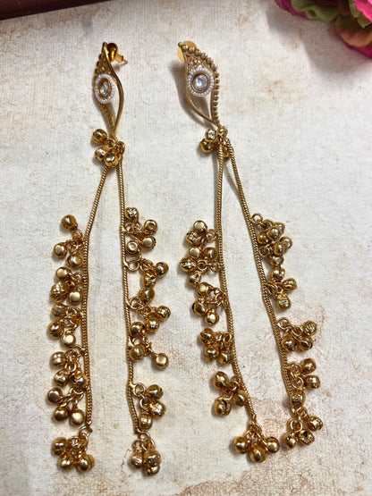 VIVAZS Kashmiri Gold Plated Drop Earrings