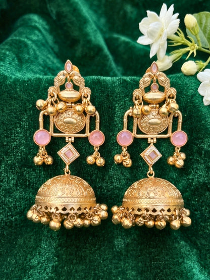 VIVAZS Kashmiri Long Drop Jhumka Earrings