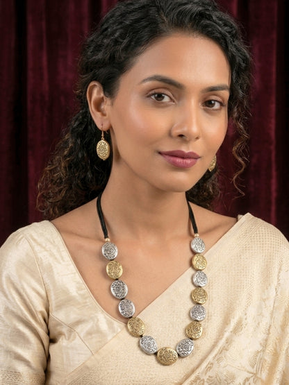 Floral Engraved Statement Necklace set