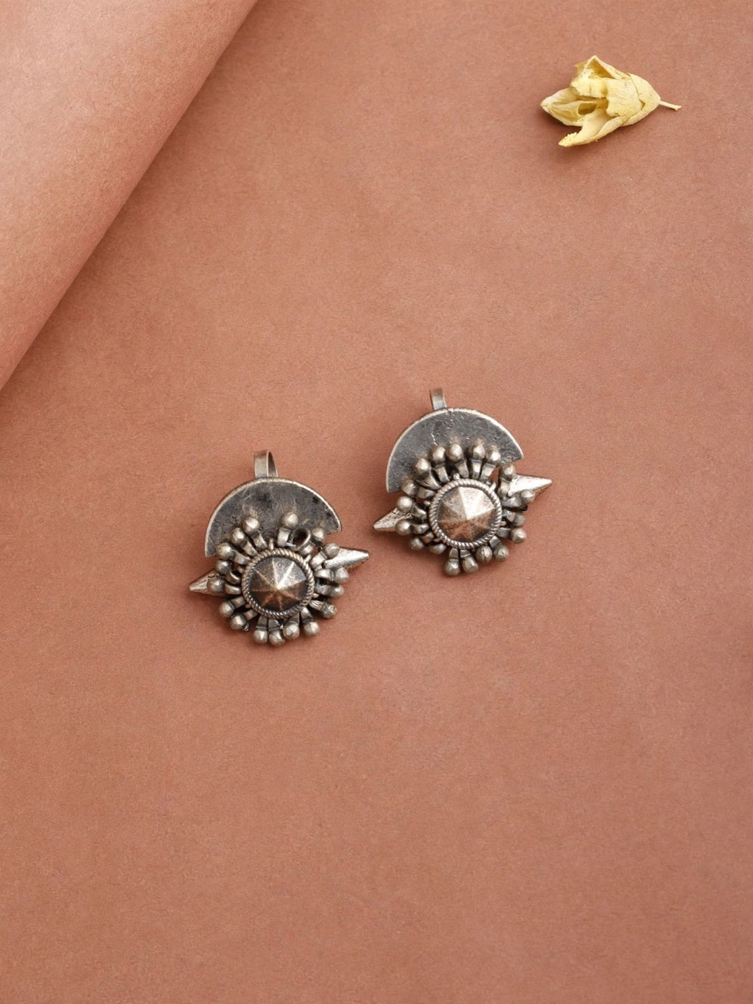 Oxidised Silver-Plated Non Piercing Clip On Bugadi Ear Cuff Earrings