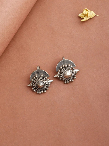 Oxidised Silver-Plated Non Piercing Clip On Bugadi Ear Cuff Earrings