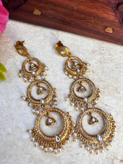 VIVAZS Kashmiri Long Circle Drop Earring