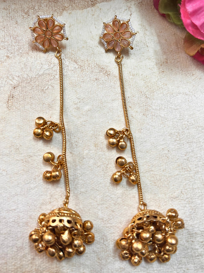 VIVAZS Kashmiri Gold Plated Drop Earrings