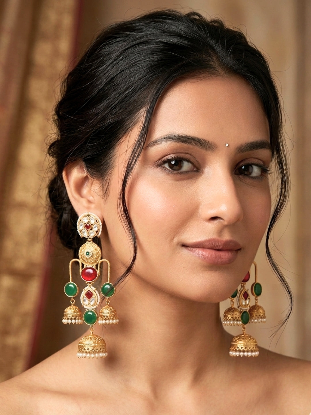 VIVAZS Kashmiri Drop Jhumkas Earrings