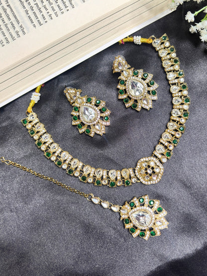 Gold-Plated Kundan Bridal Jewellery Set