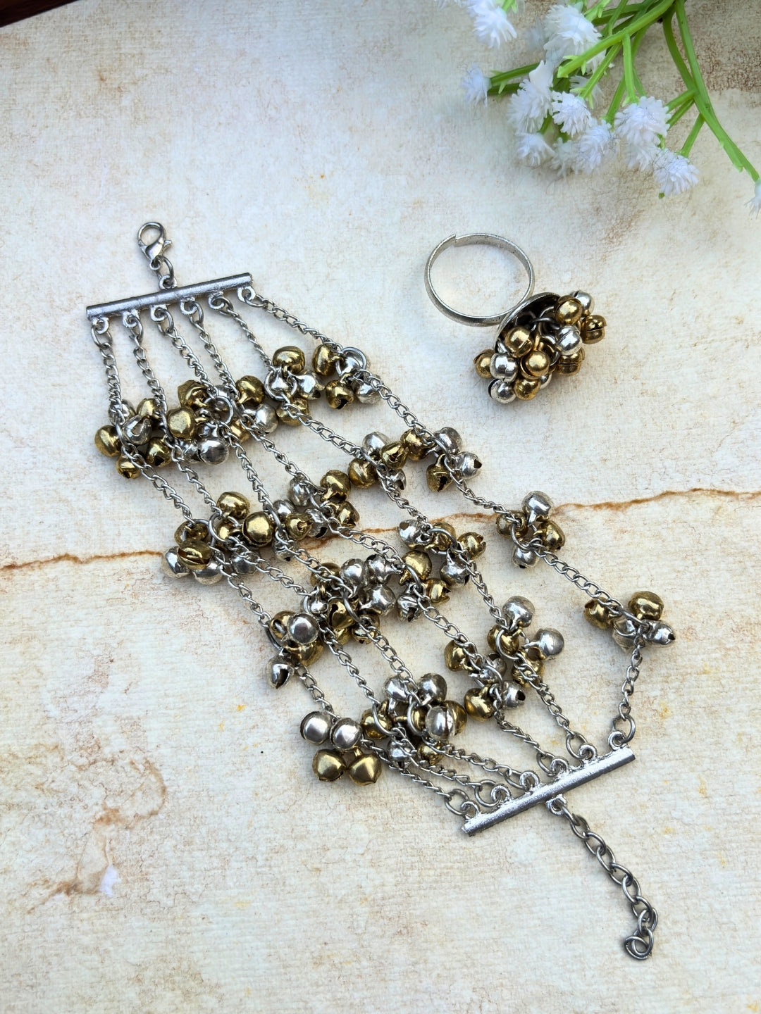 Oxidised Multi-Layered Chain Gungaroo Bracelet