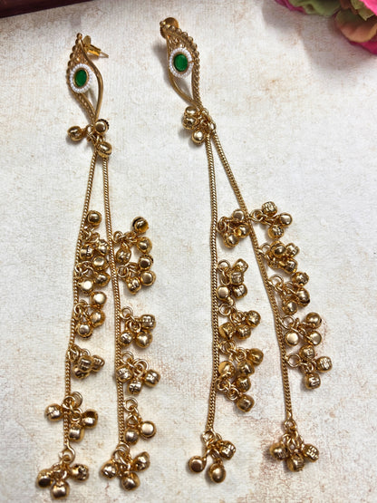 VIVAZS Kashmiri Gold Plated Drop Earrings
